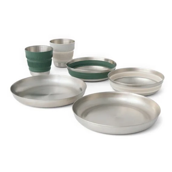 Kampanjpris Sea To Summit Detour Stainless Steel Collapsible Dinnerw. Set 2P, 6pcs