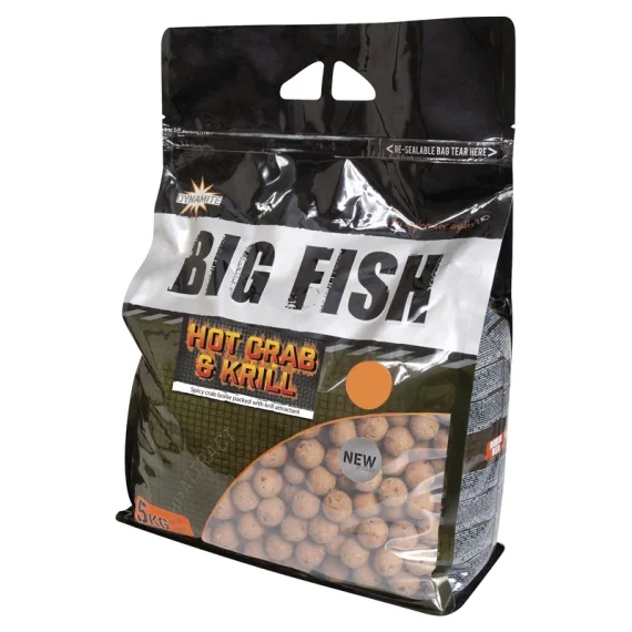 Snabb frakt Dynamite Baits Big Fish Hot Crab & Krill Boilies 5kg
