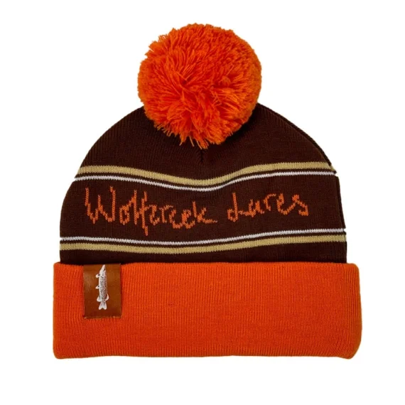 Wolfcreek Classic Logo Pom Pom Beanie - Orange/Brown Begränsat erbjudande
