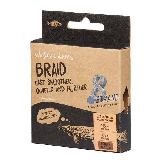 Snabb frakt Wolfcreek Lures Braid X8 150m Brown
