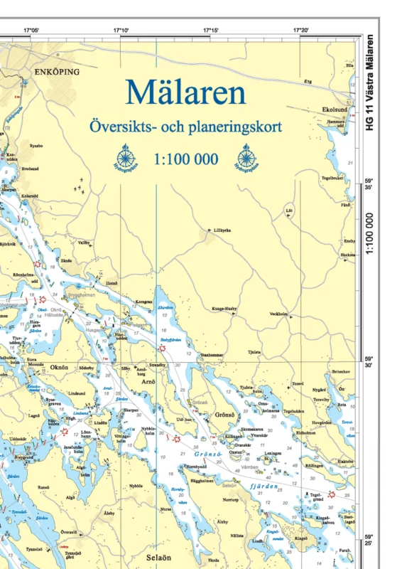 FALSAT ÖVERSIKTSKORT MÄLAREN Snabb leverans