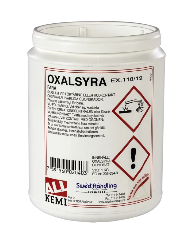 OXALSYRA PULVER 1KG Beställ idag
