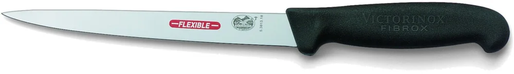 Outlet Fiskfilékniv 18 cm smal ultraflexibelt blad, Svart Fibrox