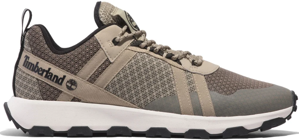 Mens Windsor Trail Low Lace Up Sneaker Lt Brown Mesh Expressleverans