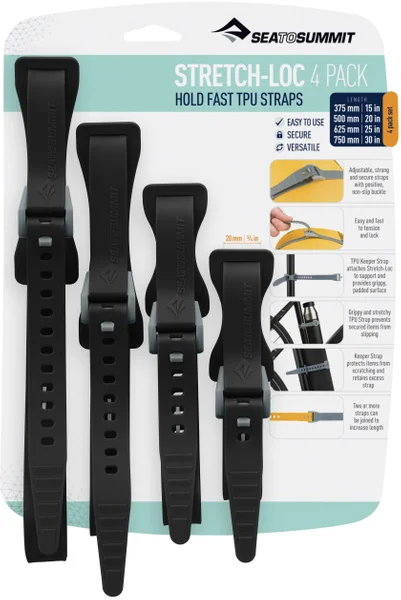 Erbjudande Strap Stretch-Loc Set 20 mm 4-pack Black