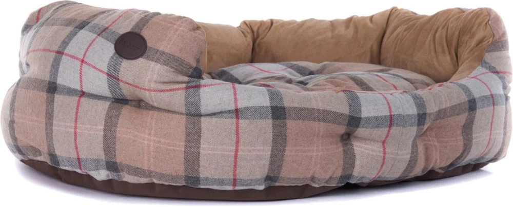 Populär Luxury Dog Bed 35 Taupe/Pink Tartan