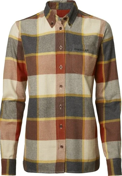 Deer Flannel Shirt Women Red Pear Checked Extra rabatt