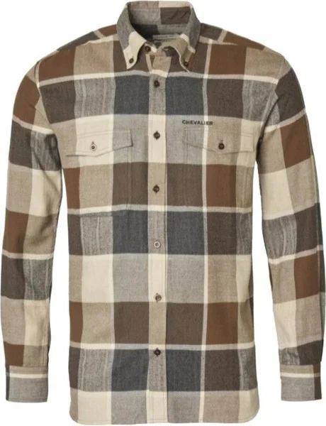 Wolf Flannel Shirt Men Dark Brown Checked Sista chansen