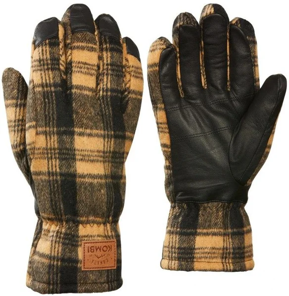The Timber Mens Glove Buffalo Plaid Mustard Snabb leverans