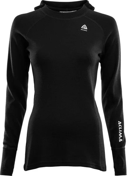 Aclima WarmWool Hood Sweater Woman Jet Black Reapris