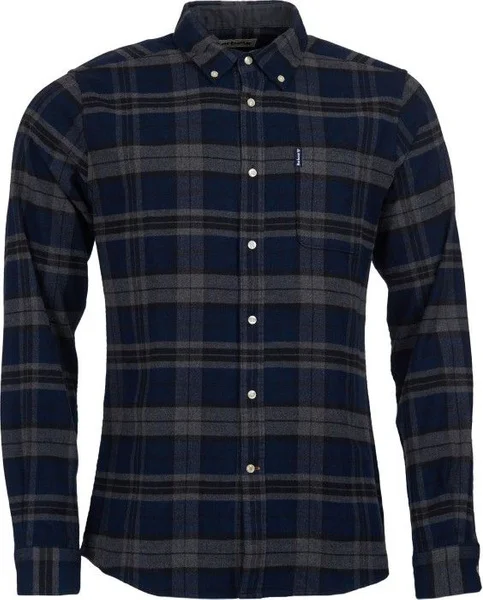 Nyhet M's Highland Check 19 Tailored Shirt Grey Marl