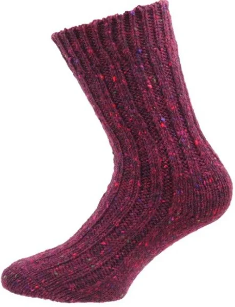 Sänkt pris Raggsocka Ull Röd Melange