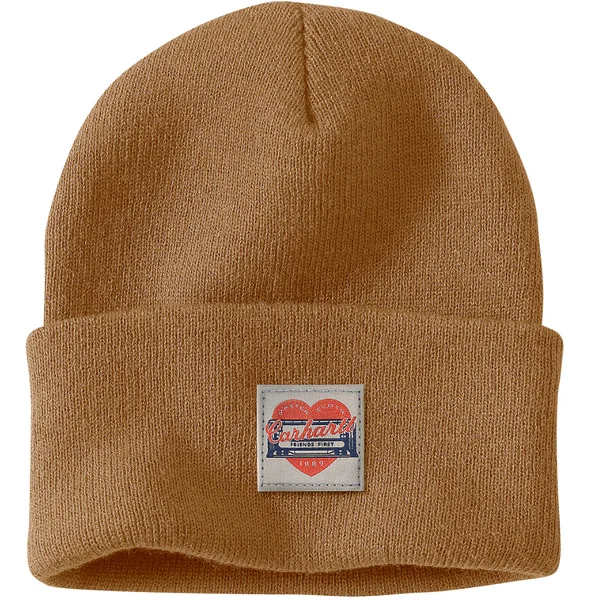 Reapris Carhartt W's Knit Heart Patch Beanie Carhartt® Brown