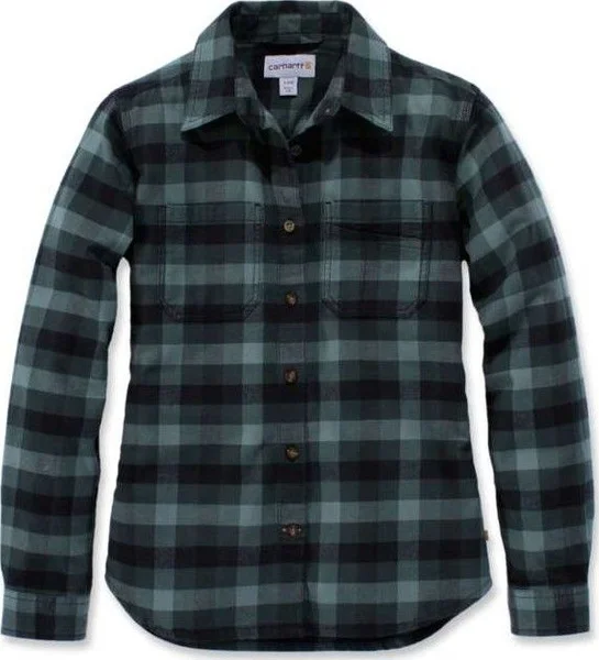 Nedsatt pris Carhartt W's Hamilton Flannel Shirt Balsam Green