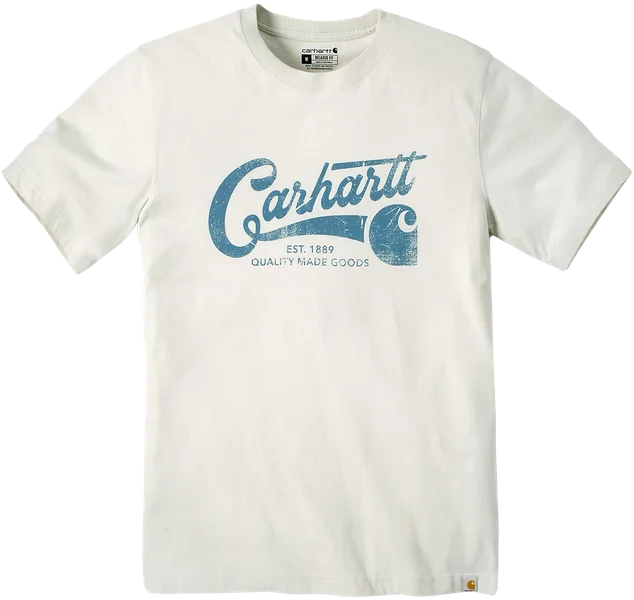 Carhartt M's S/S Script Graphic T-Shirt Oat Milk Extra rabatt