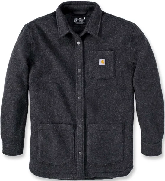 Beställ idag Carhartt W's Loose Fit Fleece Overshirt Black Heather
