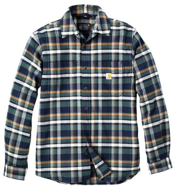 Carhartt M's Flannel L/S Plaid Shirt Navy Nedsatt pris