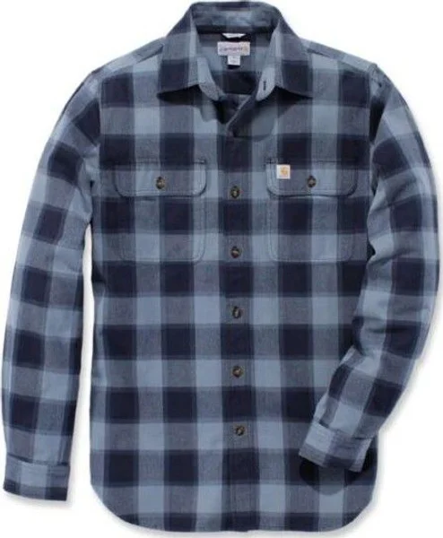 I lager Carhartt Hubbard Slim Fit Flannel Shirt Steel Blue