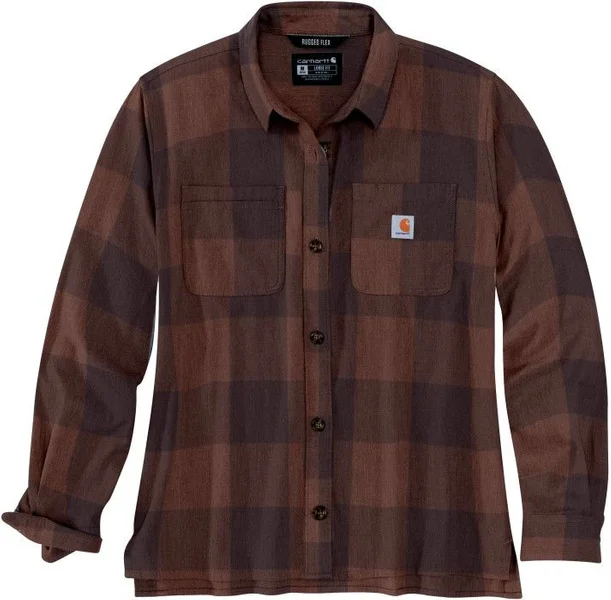 Carhartt W's Midweight Flannel L/S Plaid Shirt Blackberry Extra rabatt
