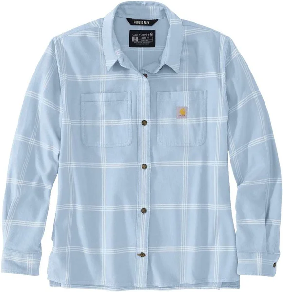 Begränsat antal Carhartt W's Midweight Flannel L/S Plaid Shirt Neptune