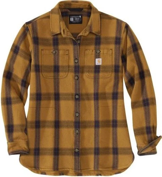 Carhartt W's Heavyweight Twill L/S Plaid Shirt Carhartt® Brown Rabatter