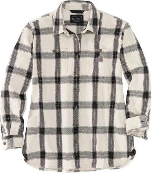 Outlet Carhartt W's Heavyweight Twill L/S Plaid Shirt Malt