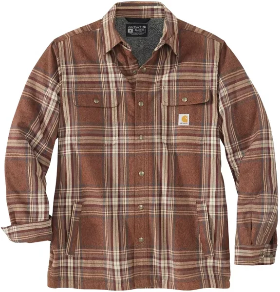 Carhartt M's Flannel Sherpa Lined Shirt Jacket Burnt Sienna Köp online