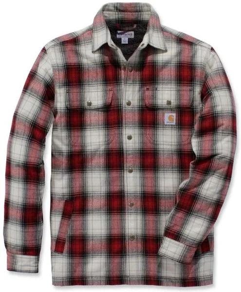 Populärt val Carhartt M's Hubbard Sherpa Lined Shirt Jacket Relaxed Fit Dark Crimson