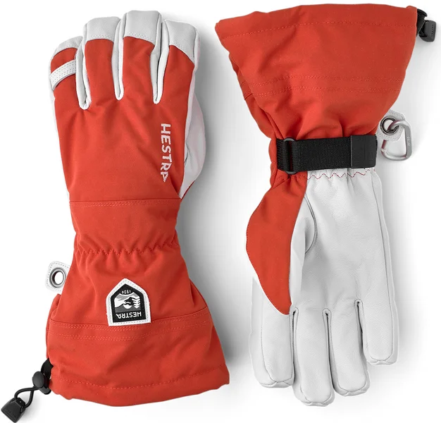 Army Leather Heli Ski - 5 Finger Tegelröd Röd I lager