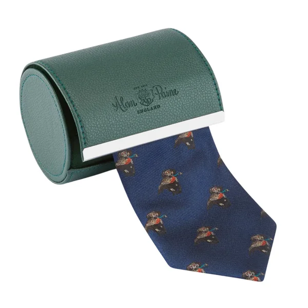 Säker betalning Ripon Silk Tie - Retriever Design Navy