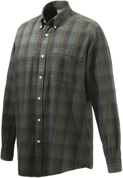 Snabb leverans Wood Button Down Shirt Green & Red