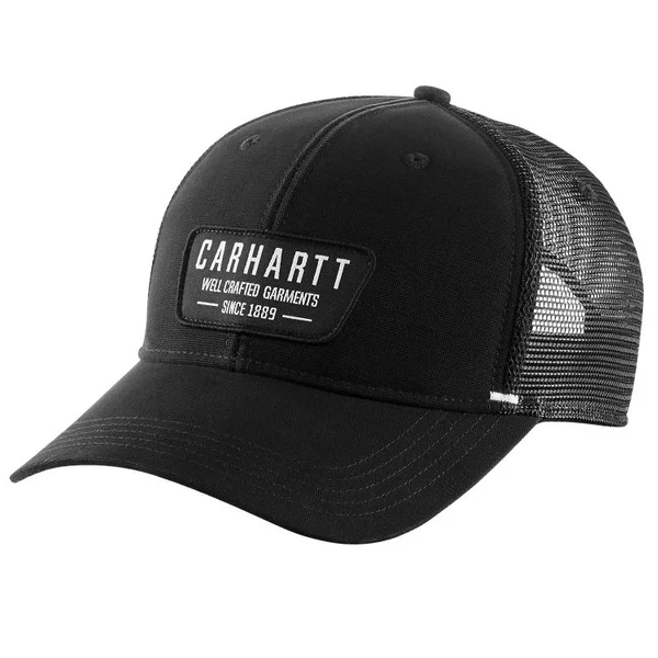 I lager Workwear Mesh Back Crafted Patch Cap Black