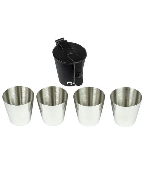 Endast idag Drammeglass i stål 4 stk,