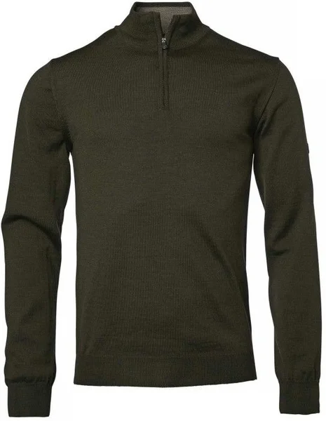 M's Aston Half Zip Merino Pullover Leather Brown Rea