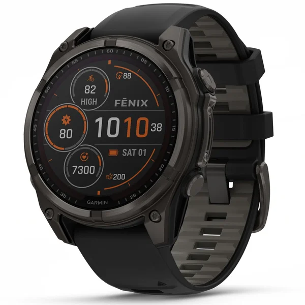 Nyhet Fenix 8 SOLAR 47mm Sapphire Solar Carbon Gray DLC Titanium / Black