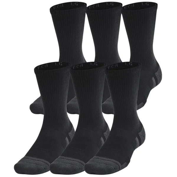 Sänkt pris UA Performance Tech Crew Unisex 6-pack Black