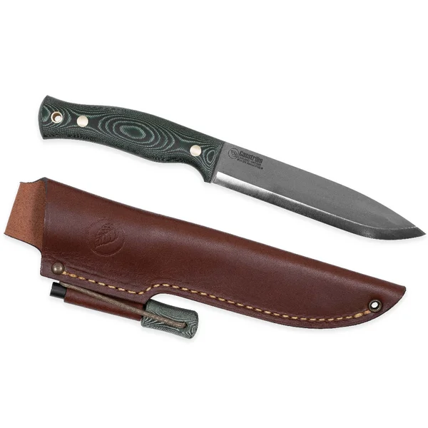 No.14 Swedish Forest Knife Grön Micarta med Eldstål Kampanj