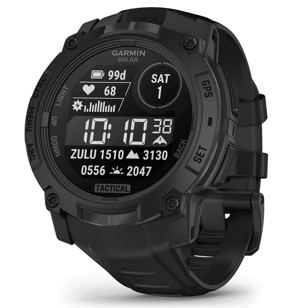 Instinct® 3 50 mm Solar Tactical Edition Svart med Svart Armband Rea