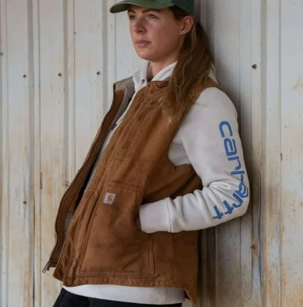 Köp online Carhartt W's Sherpa Lined Mock Neck Vest Carhartt® Brown