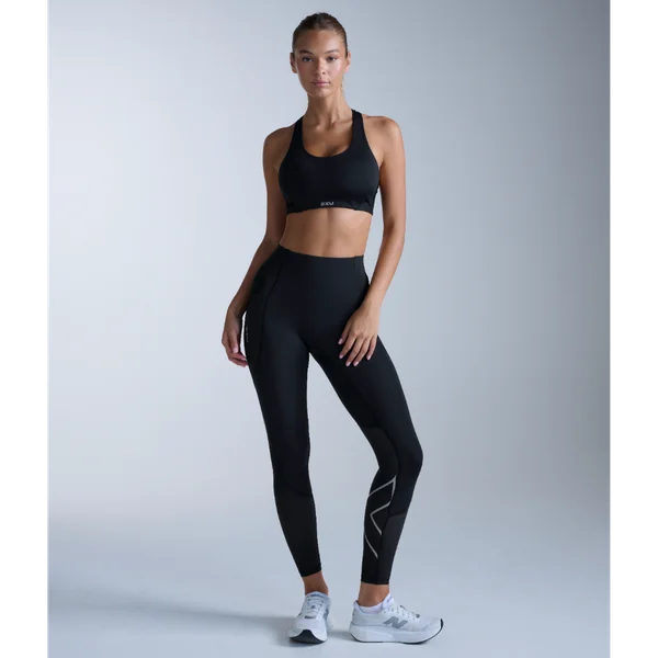 Aero Mesh Hi-Rise Compression Tights Black/Silver Reflective Kampanjpris