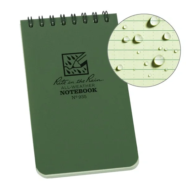 Fynd Notebook, Top Spiral, 7,5 x 12,5 cm, Green